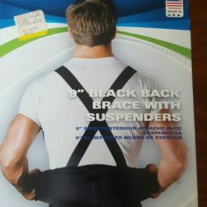 Back brace with suspenders